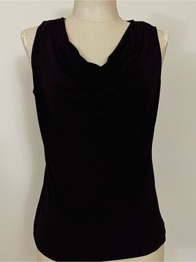 Calvin Klein Dark burgundy Sleeveless Draped Neck Camisole